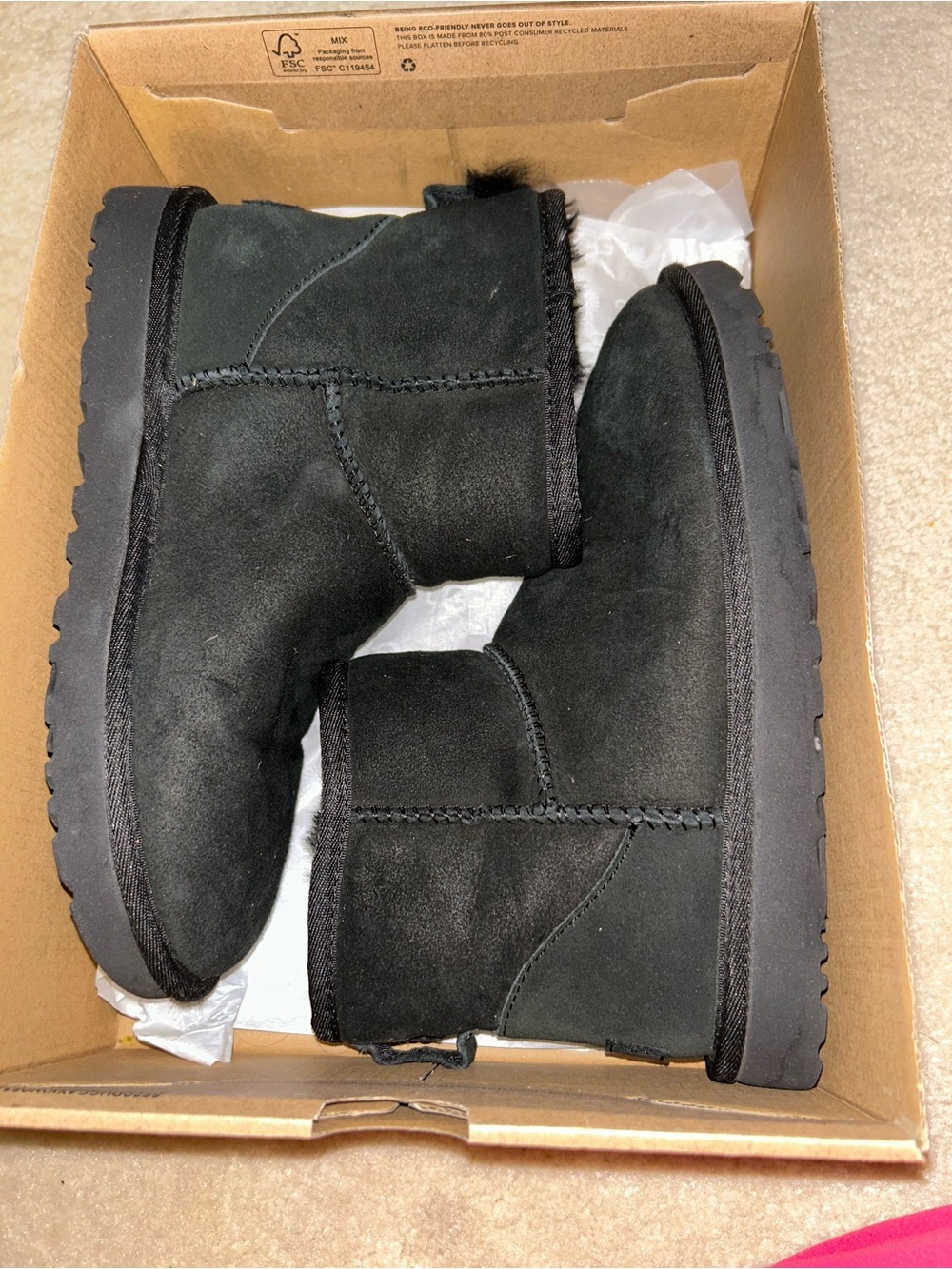 UGG Black Suede Short Ankle Boots